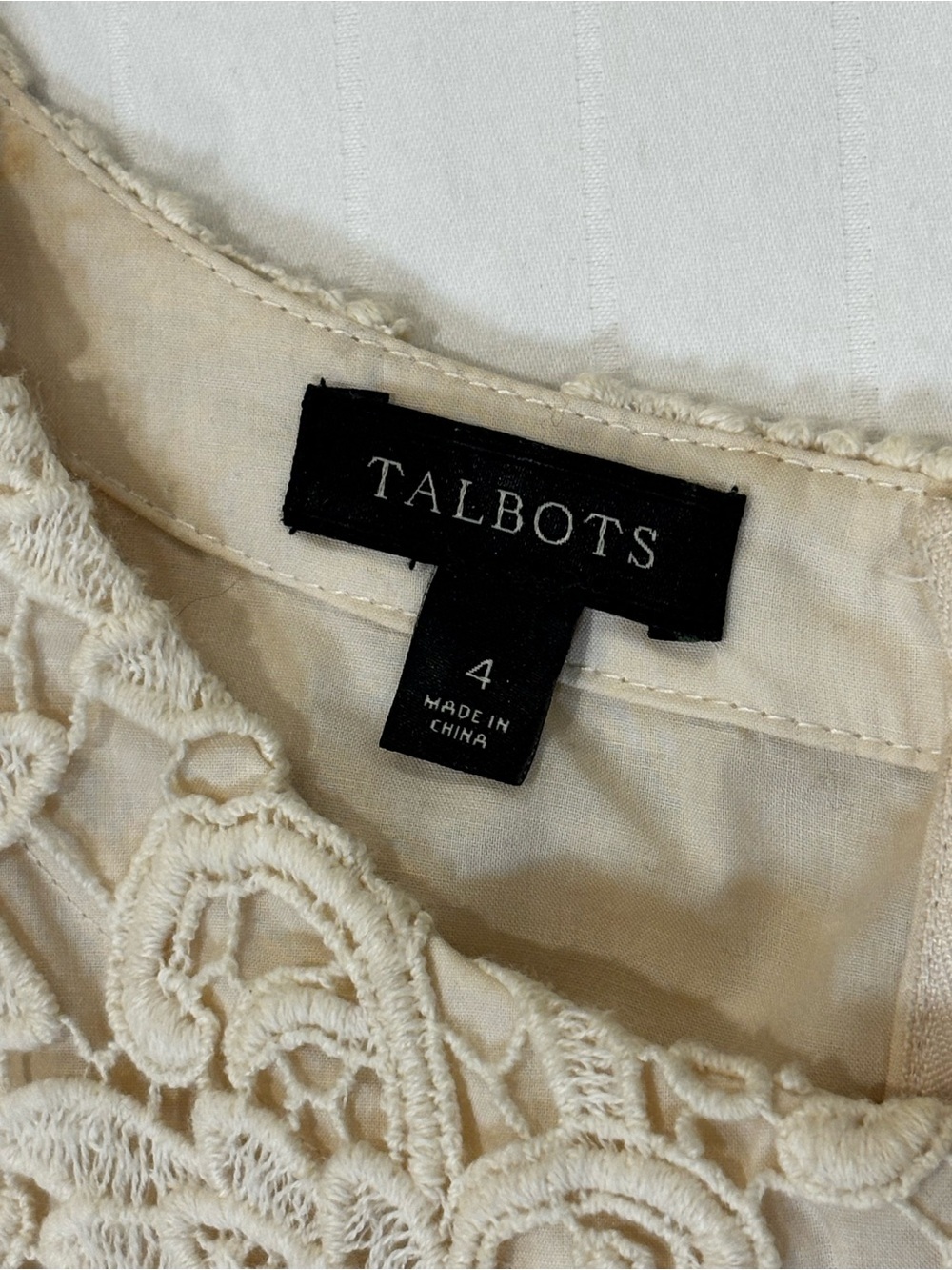 Talbots Cream Lace Shift Dress - Picture 5 of 6